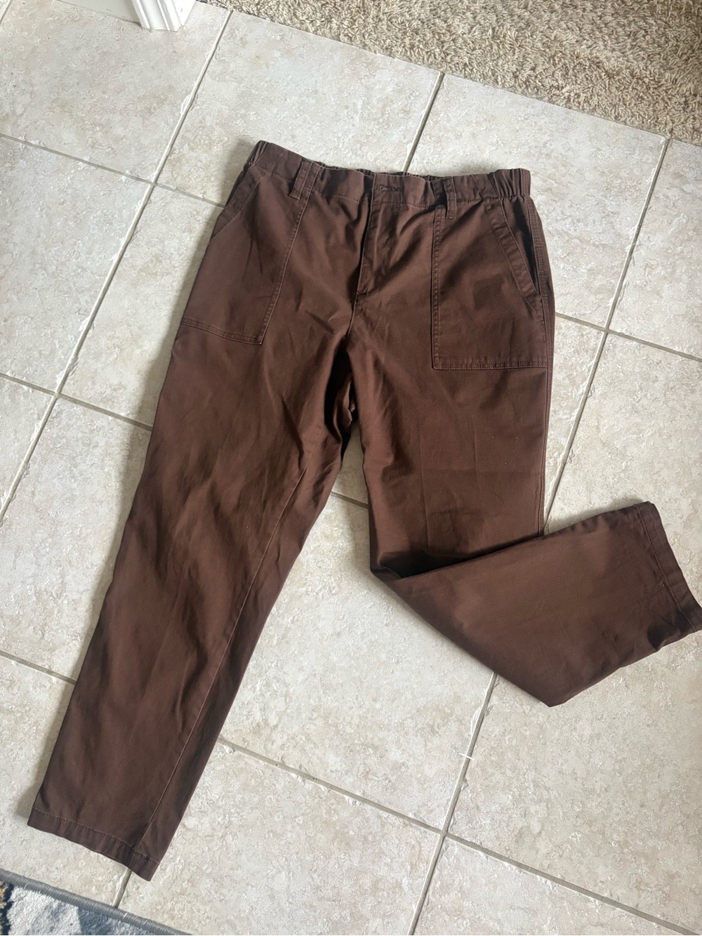 Old Navy Brown Tapered-Leg Chinos Pants